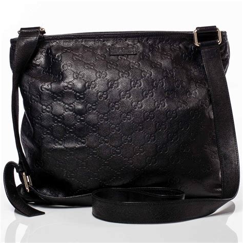 gucci black messenger bag women'|guccissima messenger bag.